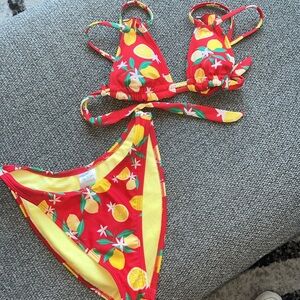 Wild Fable Red and Yellow Bikini Set